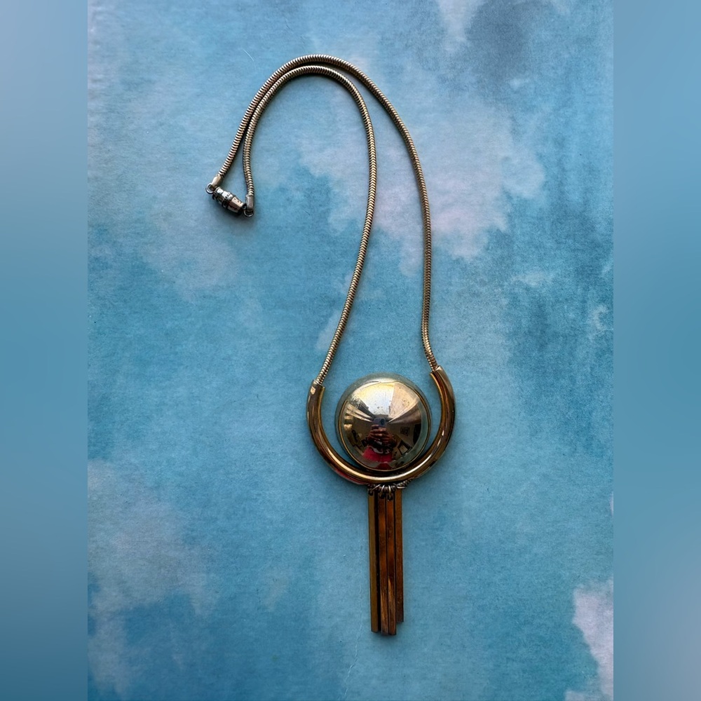 Vintage Modernist Orb Pendant Necklace
